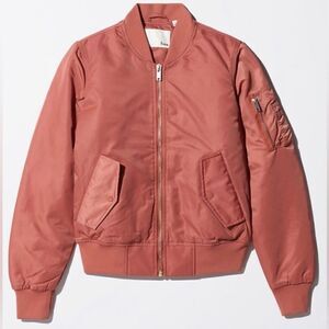 Aritzia Wilfred Free Pink Avion Bomber Jacket womens size XS
